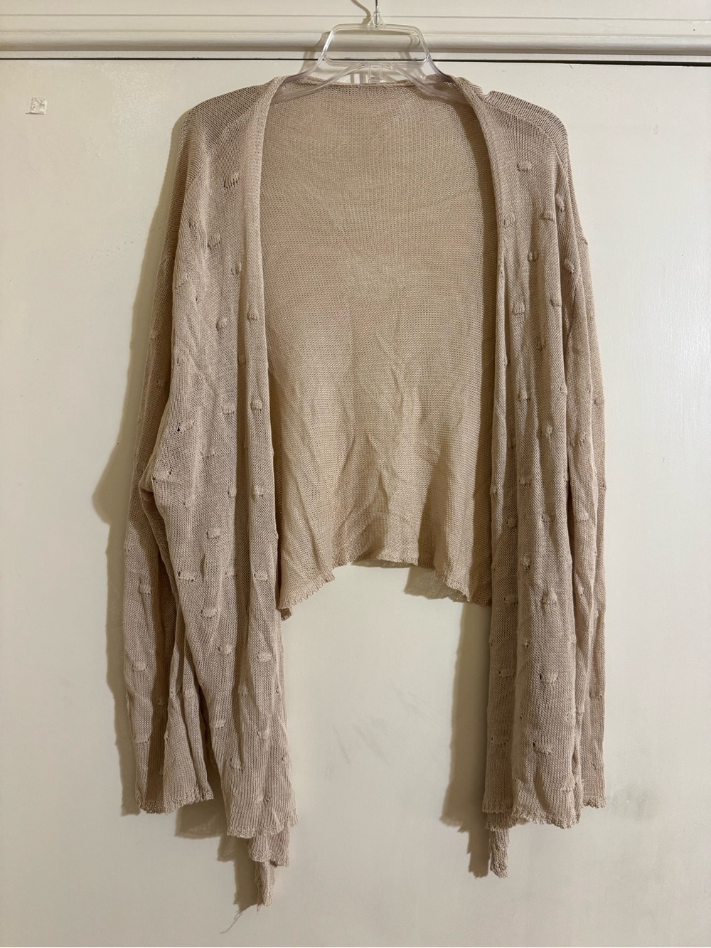 SHEIN Light Beige Open-Front Women's Cardigan
